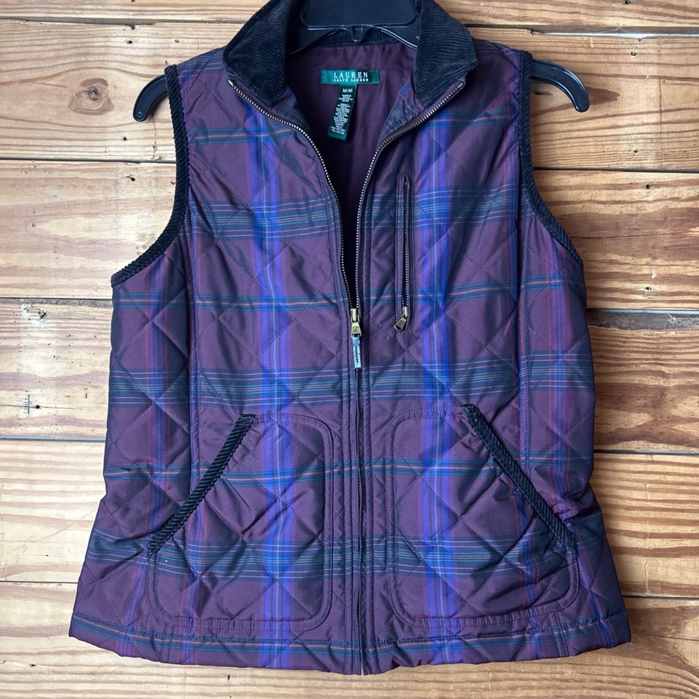 Lauren Ralph Lauren Red and Blue Quilted Vest